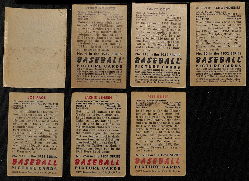 Lot of (18) 1951 Bowman & (14) 1952 Bowman & 1952 Wheaties Stan Musial