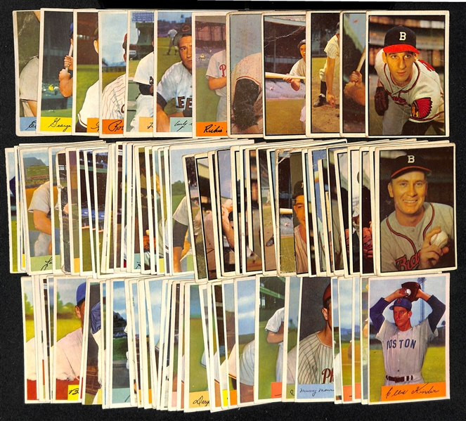  Lot of (24) 1953 & (66) 1954 Bowman Baseball Cards w. 1954 Richie Ashburn