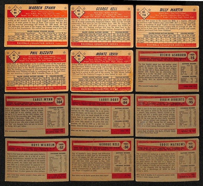  Lot of (24) 1953 & (66) 1954 Bowman Baseball Cards w. 1954 Richie Ashburn