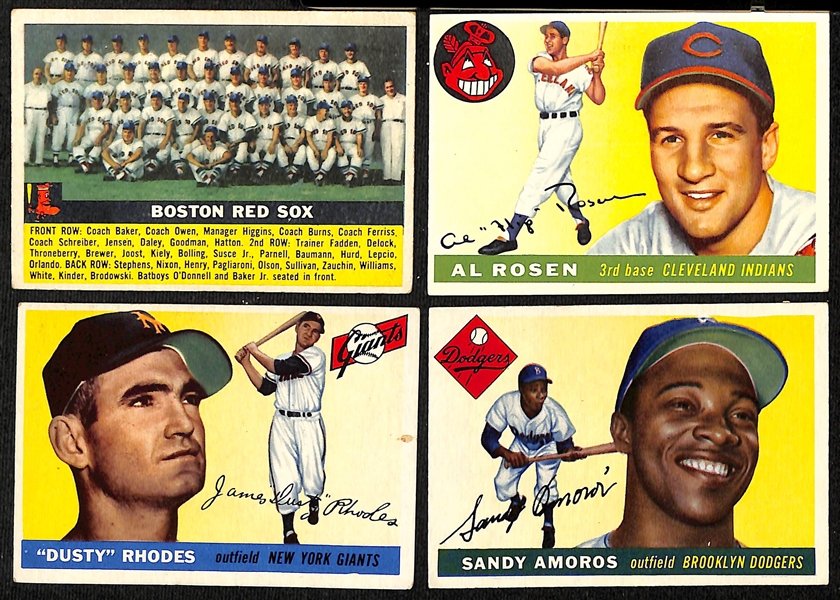  Lot of (100+) 1954, 1955, & 1956 Topps Baseball Cards w. (2) 1956 Gil Hodges