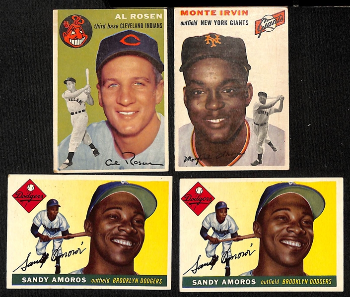  Lot of (100+) 1954, 1955, & 1956 Topps Baseball Cards w. (2) 1956 Gil Hodges