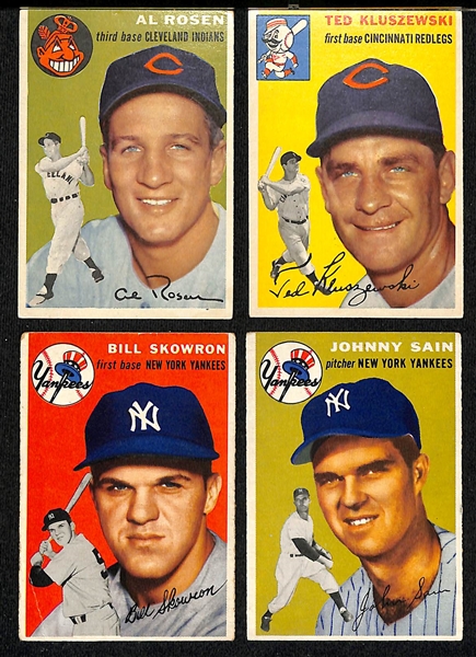  Lot of (100+) 1954, 1955, & 1956 Topps Baseball Cards w. (2) 1956 Gil Hodges