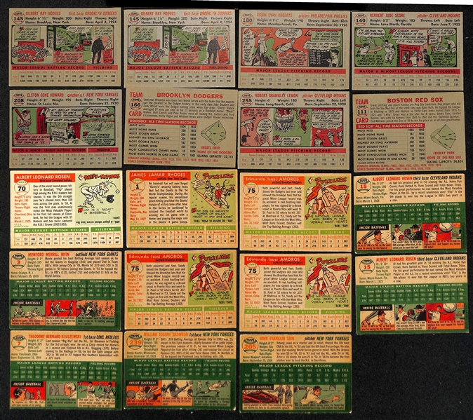  Lot of (100+) 1954, 1955, & 1956 Topps Baseball Cards w. (2) 1956 Gil Hodges