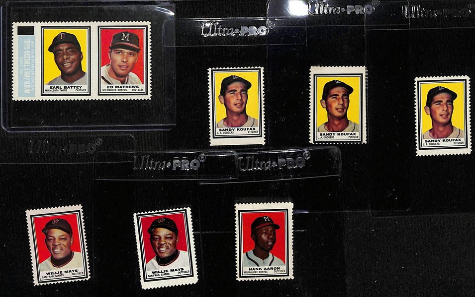  Lot of (70) 1962 Topps Stamps Panels & (50) Stamp Singles w. Ernie Banks Panel