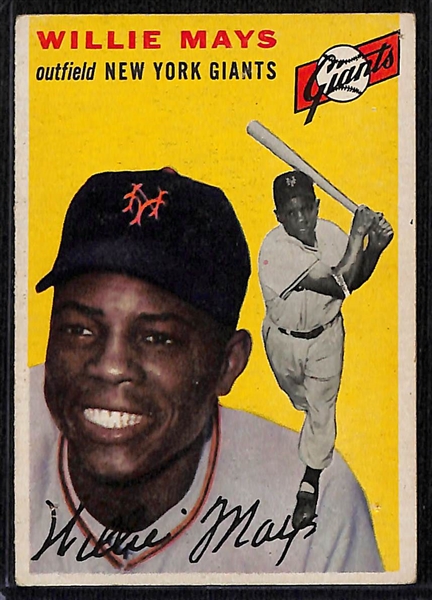  1954 Topps Willie Mays (w. Pinhole), Lot of (16) 1960s Jay Publishing Photos w. Maris, and 1964 Topps Giant Clemente