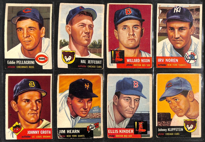 Lot of (36) 1953 Topps Cards w. Dom DiMaggio