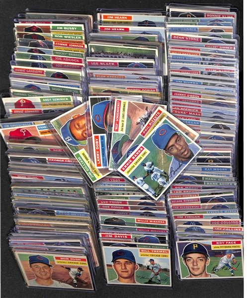  Lot of (160+) Assorted 1956 Topps Baseball Cards w. Ernie Banks