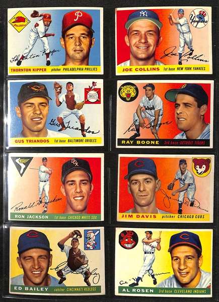  Lot of (122) 1955 Topps Baseball Cards w. Al Rosen