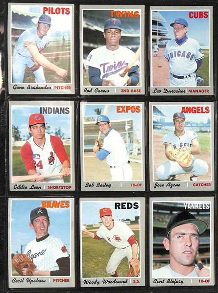  Lot of (650+) Assorted 1970 Topps Baseball Cards - Great Set Building Lot - w. Tom Seaver & Rod Carew