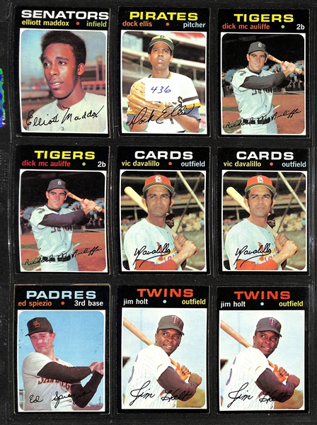  Lot of (350+) 1971 Assorted Topps Baseball Cards w. Mickey Lolich