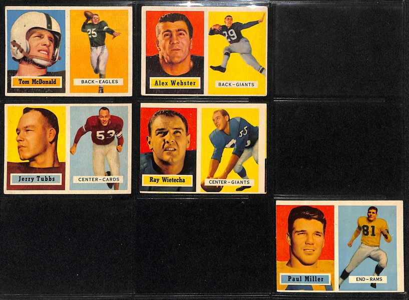  Lot of (200+) 1957 Assorted Topps Football Cards w. Norm Van Brocklin & Bobby Layne