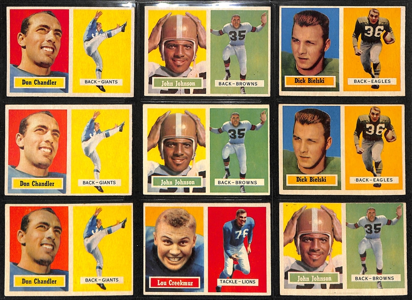  Lot of (200+) 1957 Assorted Topps Football Cards w. Norm Van Brocklin & Bobby Layne