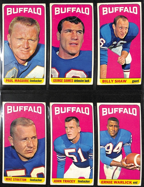  Lot of (100+) 1965 Different Topps Football Cards w. Jim Otto (cr) & Ron Mix