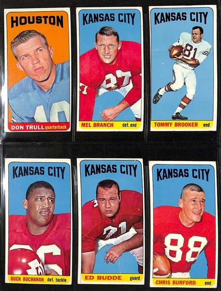  Lot of (100+) 1965 Different Topps Football Cards w. Jim Otto (cr) & Ron Mix