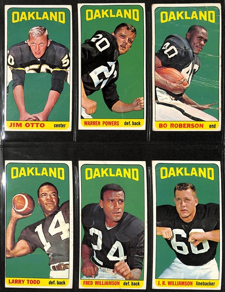  Lot of (100+) 1965 Different Topps Football Cards w. Jim Otto (cr) & Ron Mix