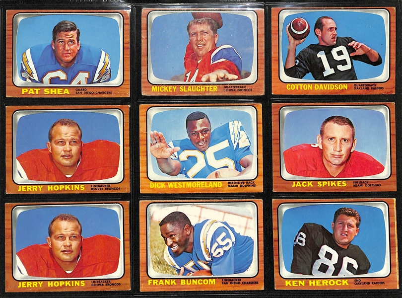  Lot of (90) 1966 Topps Football Cards and (50) 1967-1970 Topps Football Cards w. 1966 Topps Wendell Hayes