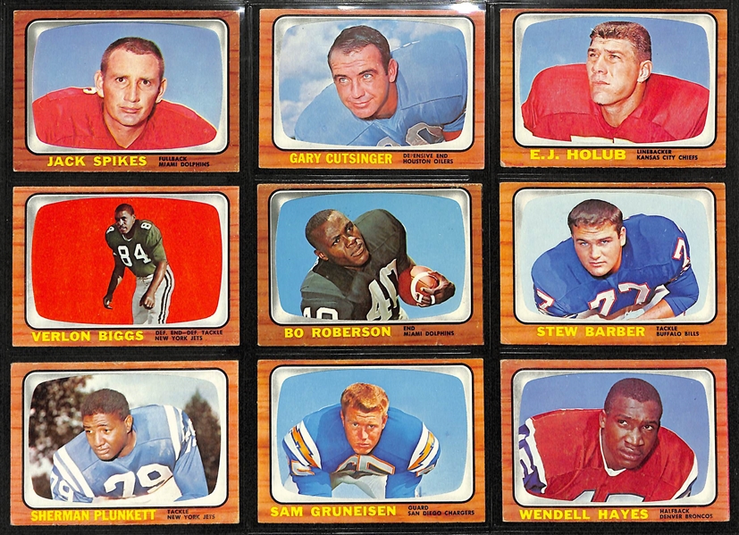  Lot of (90) 1966 Topps Football Cards and (50) 1967-1970 Topps Football Cards w. 1966 Topps Wendell Hayes