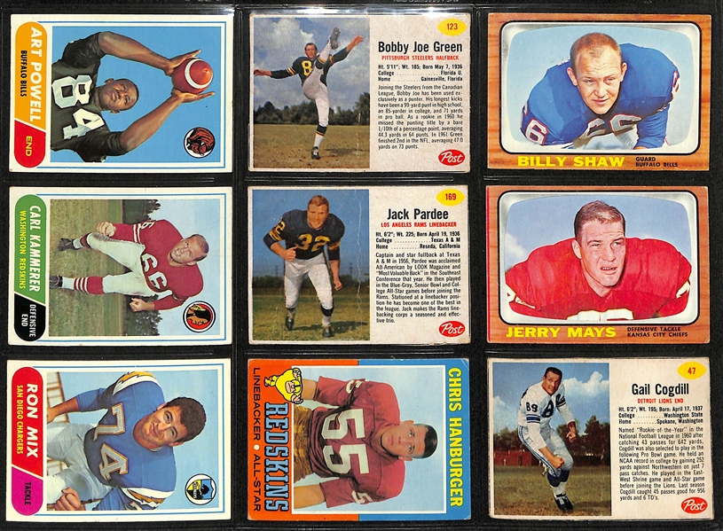  Lot of (90) 1966 Topps Football Cards and (50) 1967-1970 Topps Football Cards w. 1966 Topps Wendell Hayes