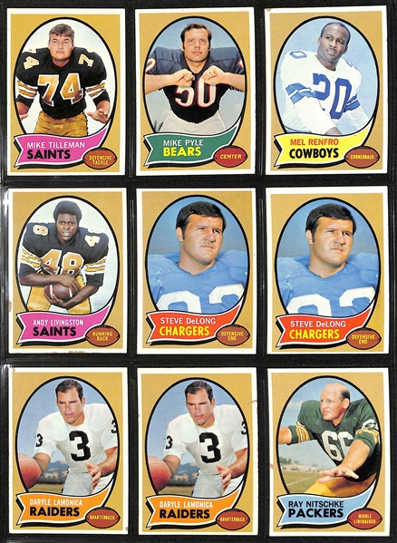  Lot of (90) 1966 Topps Football Cards and (50) 1967-1970 Topps Football Cards w. 1966 Topps Wendell Hayes