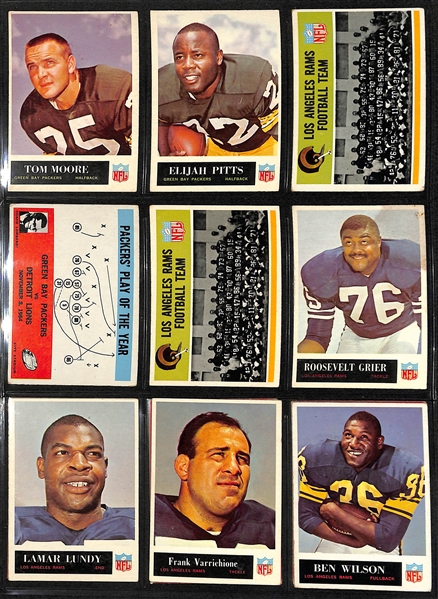 Lot of (200) 1965/1966/1967 Philadelphia Football Cards w. 1965 Bob Lilly