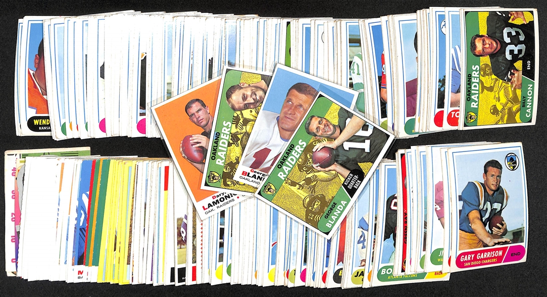  Lot of (200) 1968 Topps Football Cards w. George Blanda