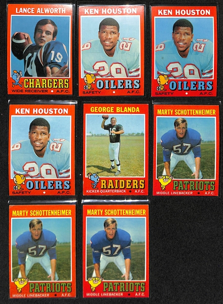 Lot of Approx (300) 1971 Topps Football Cards w. Lance Alworth & Ken Houston RC x3