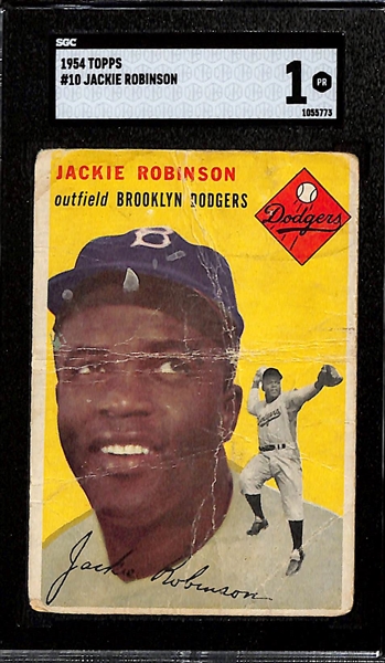 1954 Topps Jackie Robinson #10 Graded SGC 1