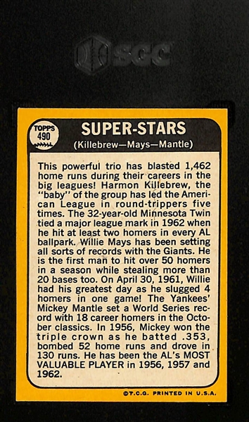 1968 Topps Super Stars #490 - Mickey Mantle, Willie Mays, Harmon Killebrew