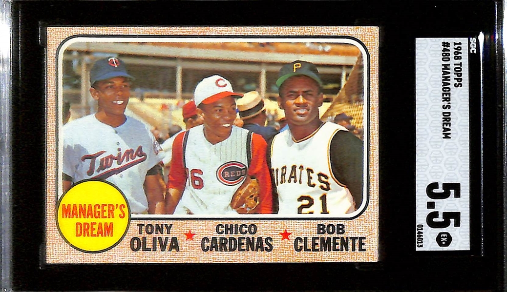 (4) 1968 Topps Cards - Hank Aaron (SGC 3.5), Yaz All-Star (SGC 6), Maris (SGC 6), Manager's Dream (SGC 5.5)