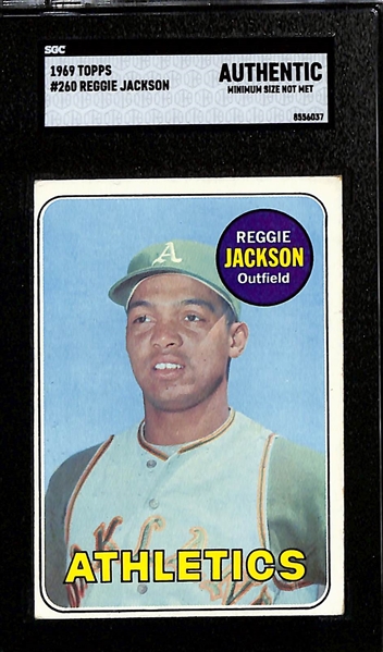 1969 Topps Rookie Lot - Reggie Jackson #260 (SGC Authentic), Rollie Fingers #597 (SGC 5)