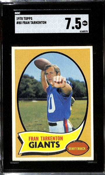 1959 Topps Johnny Unitas #1 (SGC 2.5) & 1970 Topps Fran Tarkenton #80 (SGC 7.5)