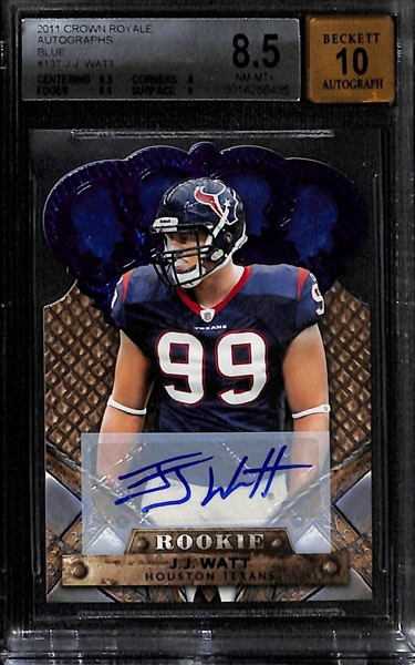 Lot of (3) Graded NFL Rookies w. Ceedee Lamb and JJ Watt Autographs 