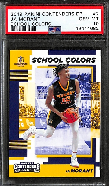 Lot of (5) PSA Graded NBA Rookies w. Ja Morant, LaMelo Ball, Zion Williamson and Anthony Edwards