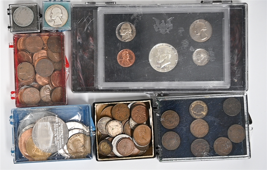 Lot of American & Foreign Coins w. 1969 Proof Set