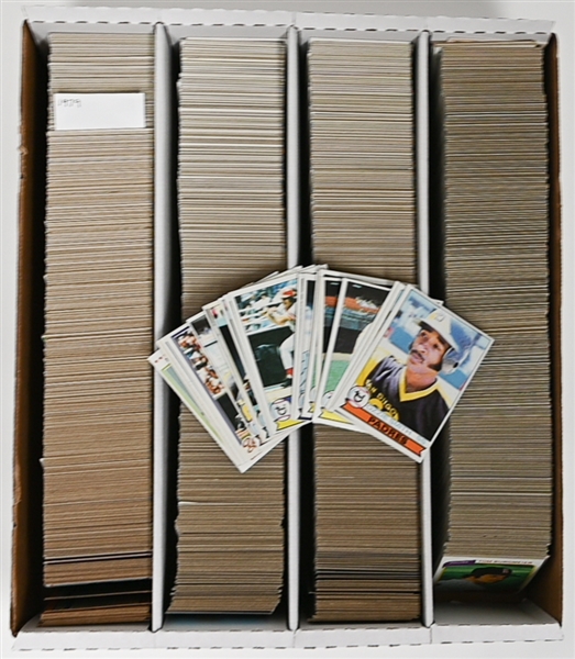 Lot of Approx (3000) Topps Baseball Cards from 1978-1980 w. (3) 1979 Ozzie Smith Rookie Card