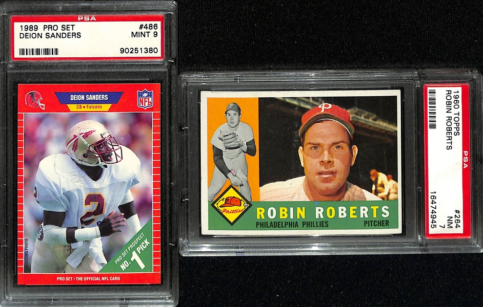 Lot of (5) PSA Graded Mixed Sports Mostly Rookie Lot w. Tiger Woods, Paul Molitor, Kirby Puckett and Others