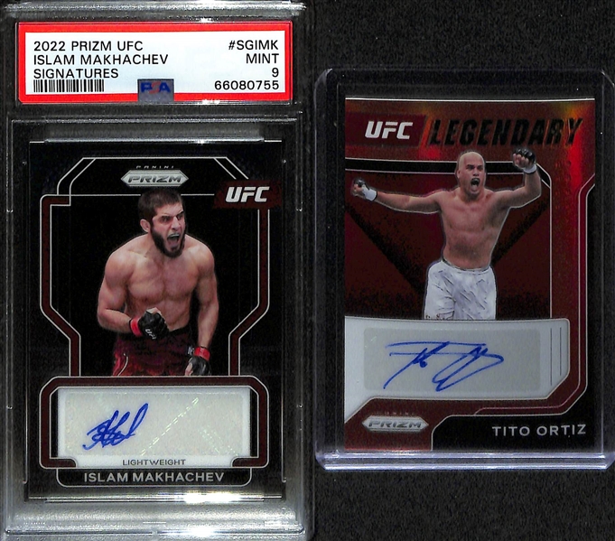 Lot of (3) MMA/Boxing Autographed Cards w. Floyd Patterson, Tito Ortiz and Islam Makhachev