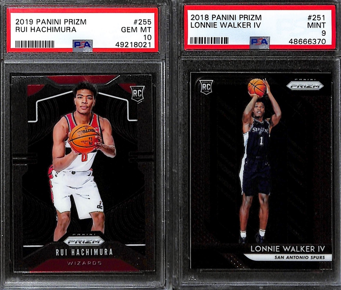 Lot of (8) Modern Basketball Graded Cards w. Mostly Rookies Including 2019 Stained Glass Kyrie Irving PSA 10 and 2013 Prizm Victor Oladipo RC PSA 10