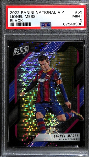 2022 Panini National VIP Lionel Messi Black #d 1/5 Graded PSA 9