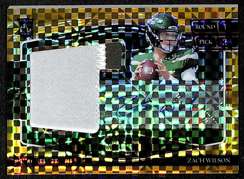 2021 Select Zach Wilson Prime Selection Gold Patch Autograph #d 8/10