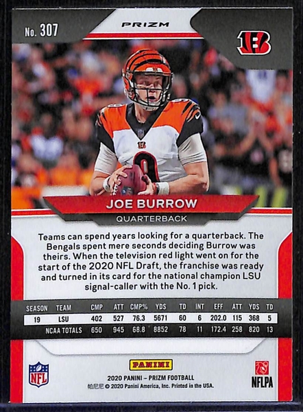 2020 Prizm Joe Burrow Orange Lazer Prizm Rookie 