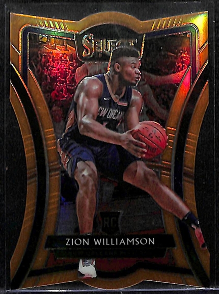 2019-20 Select Premier Orange Prizm Die Cut Zion Williams RC #d /65