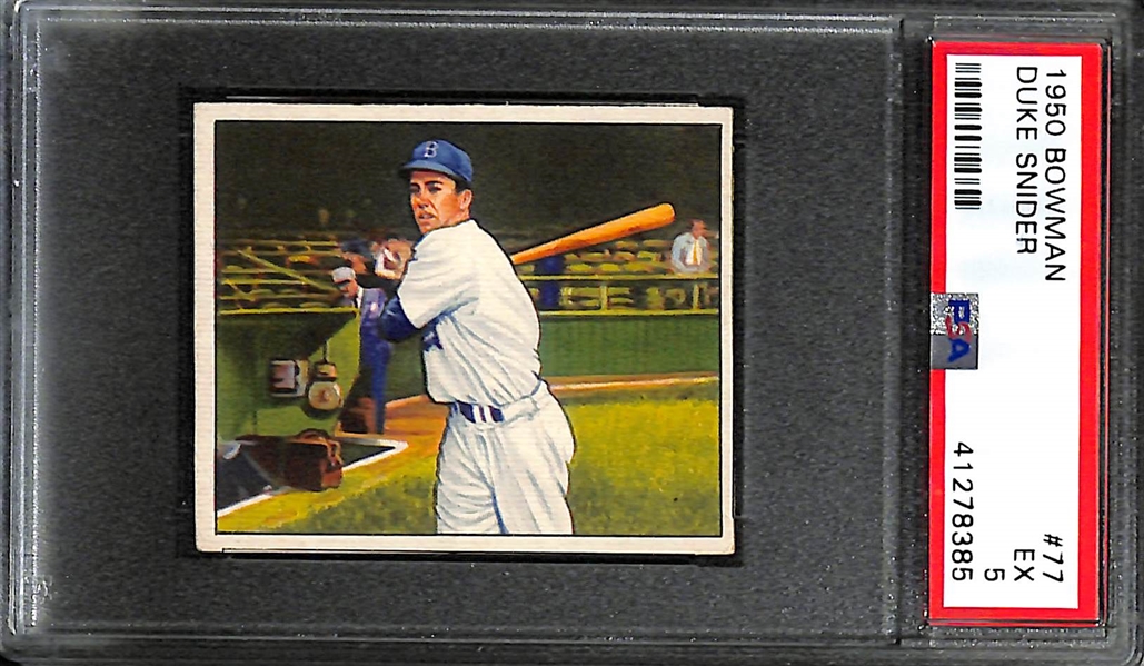 1950 Bowman Duke Snider #77 Graded PSA 5 EX