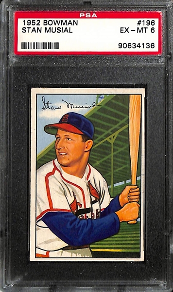 1952 Bowman Stan Musial #196 Graded PSA 6