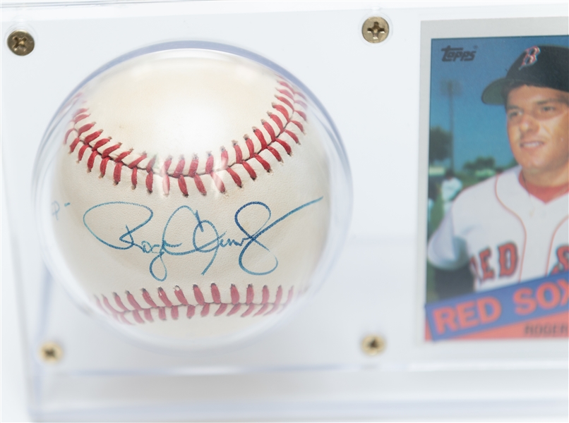 Signed Baseball Lot - Pete Rose (w. 1968 Topps), Bobby Thomson (w. 1950 Bowman), Roger Clemens (To Chip w. 1985 Topps Rookie) - JSA Auction Letter