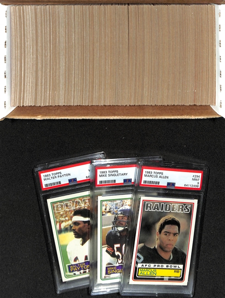 1983 Topps Football Complete Set of 396 Cards w. Marcus Allen RC PSA 9