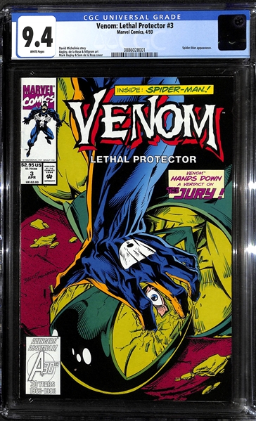 Comic Book Lot of (5) Inc. Venom: Lethal Protector Issues #2, 3, 4, 5, and 6 All CGC Graded 9.4