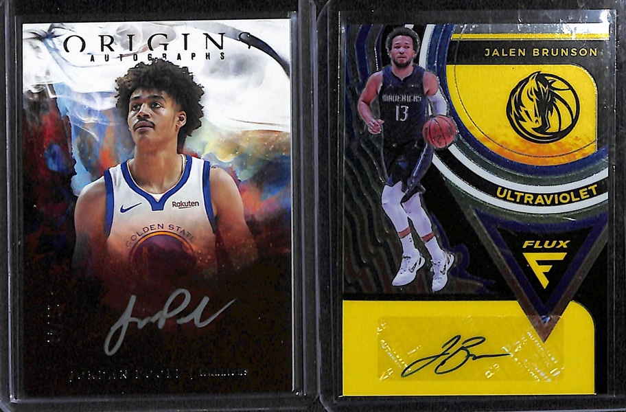 Lot of (24) Autographed Basketball Cards w. 2019-20 Jordan Poole Rookie #d /49