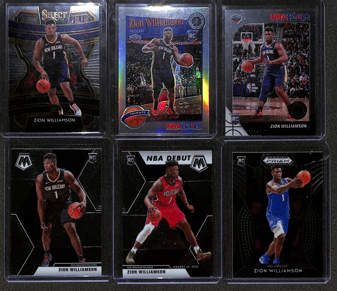 Lot of (12) Ja Morant and Zion Williamson Rookie Cards