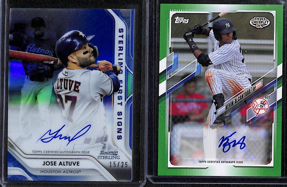 Lot of (6) Baseball Autographed Cards w. 2020 Bowman Sterling Jose Altuve /25